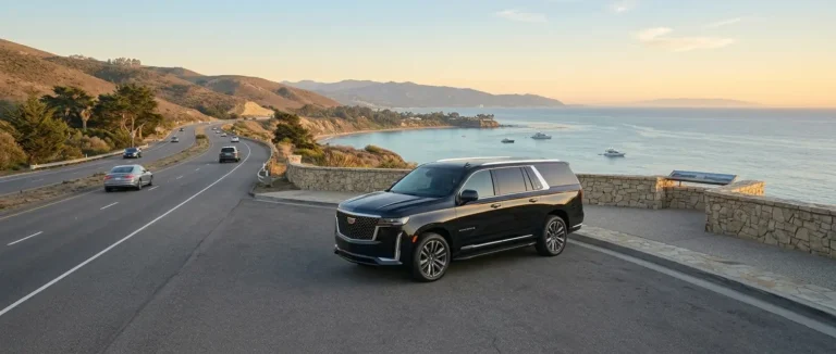 #1 Private City-to-City Chauffeur luxury Cadillac Escalade on a coastal regional transfer.